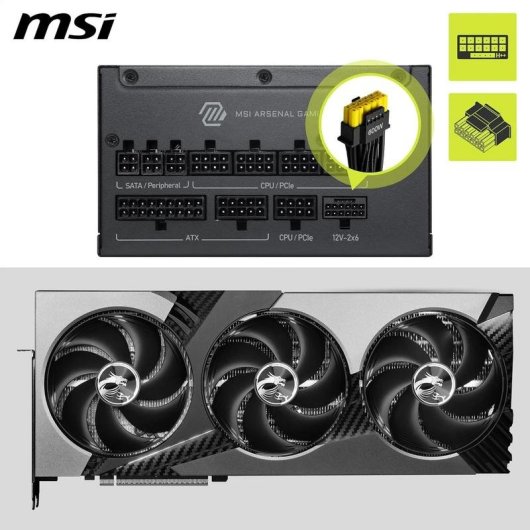 Fuente de Alimentación MSI MAG A1000PLS 1000W Certificación 80+ Platinum modular
