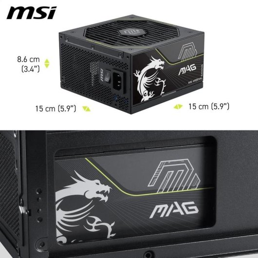Fuente de Alimentación MSI MAG A1000PLS 1000W Certificación 80+ Platinum modular