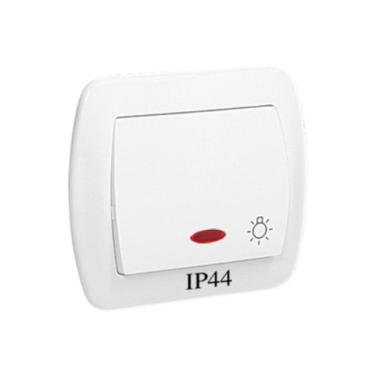 Interruptor Inteligente Kontakt-Simon AS1BL/11 com Iluminação e Proteção IP44