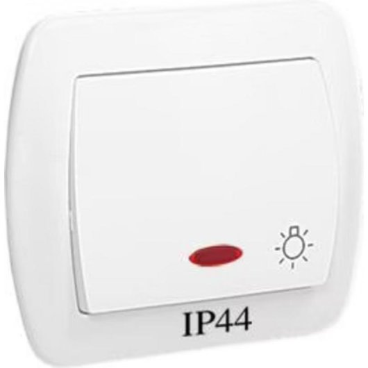 Interruptor Inteligente Kontakt-Simon AS1BL/11 com Iluminação e Proteção IP44