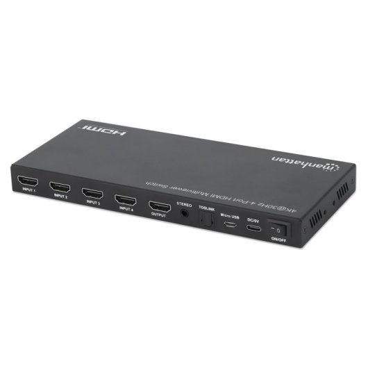 Multiview HDMI-Switch 4x1 Manhattan 4K@30Hz PiP Schwarz