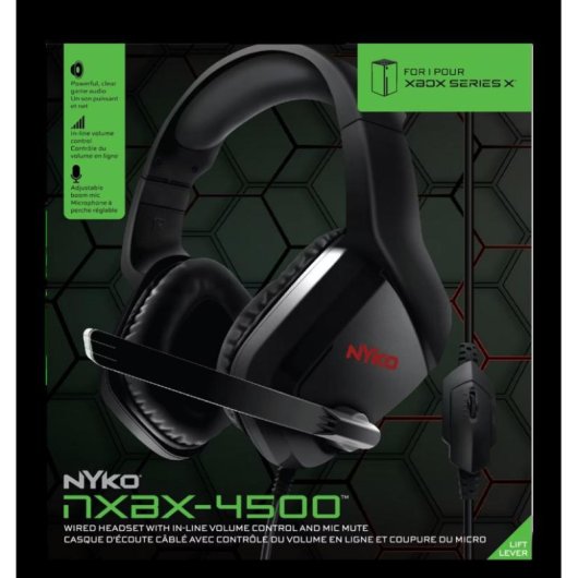 Auriculares Nyko con cable, conexión cableada para gaming, color negro