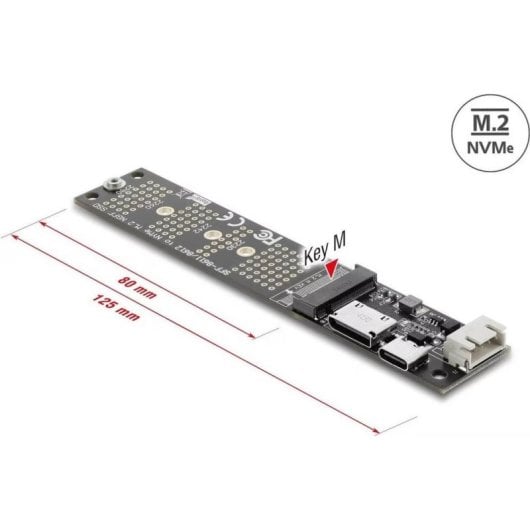 Adaptateur Delock OCuLink SFF-8612 vers M.2 Key M pour SSD NVMe PCIe 4.0