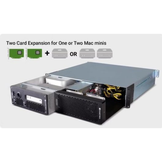 Caja PC Sonnet xMac mini 2U Rackmount Acero para Mac mini USB-C