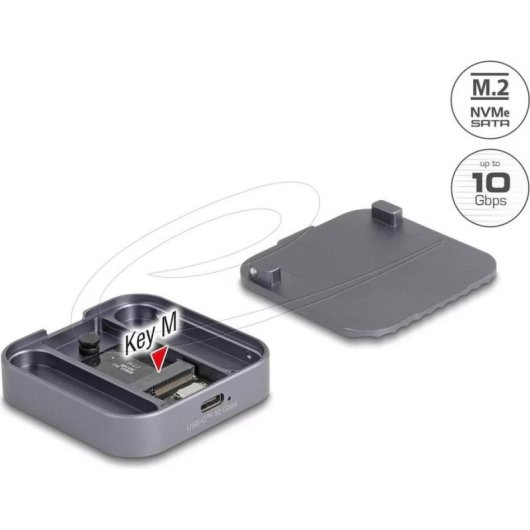 Caja PC Delock M.2 2230 Metal Negro Gris SSD NVMe USB-C