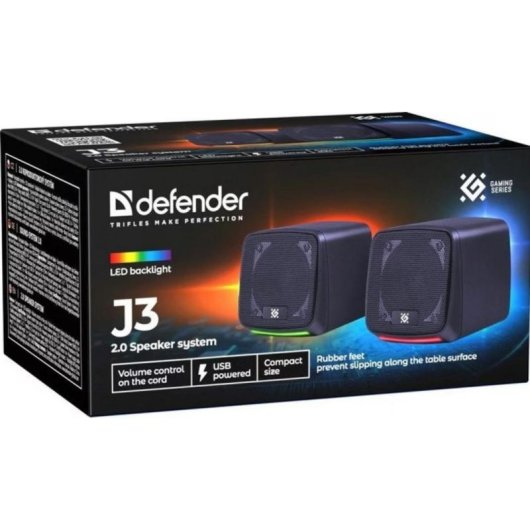 Altavoces Defender PC 2.0 USB 6W con LED y conexión jack 3,5 mm