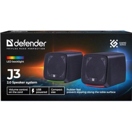 Altavoces Defender PC 2.0 USB 6W con LED y conexión jack 3,5 mm