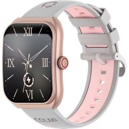 Colmi P86 Bluetooth GPS 44mm AMOLED Roségold Silicone 22mm Pulsomètre Sommeil