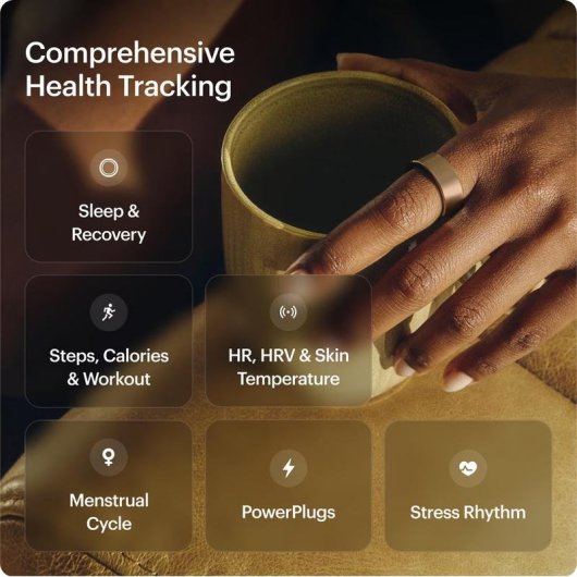 Smart Ring Ultrahuman Ring Air Größe 9 Android IP68 Akku 6 Tage Titan Rosa