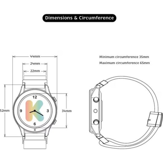Kidywolf Kidywatch Bluetooth 1,34" Verde Talla Única Resistente al Agua