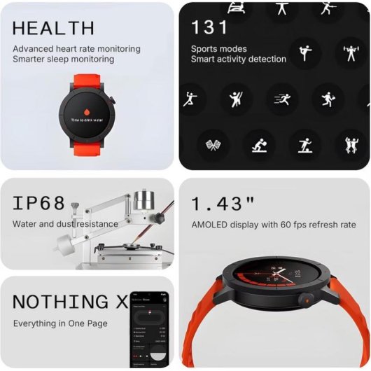 CMF by Nothing Watch 3 Pro Bluetooth 1,43" Verde Talla Única IP68 SpO2 Pulsómetro