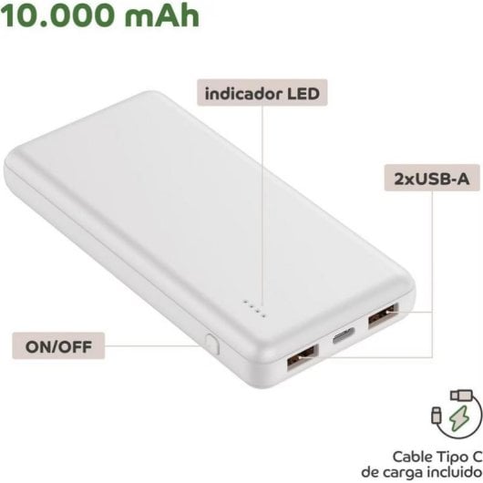 Powerbank My Way 10000 mAh USB-C Branco