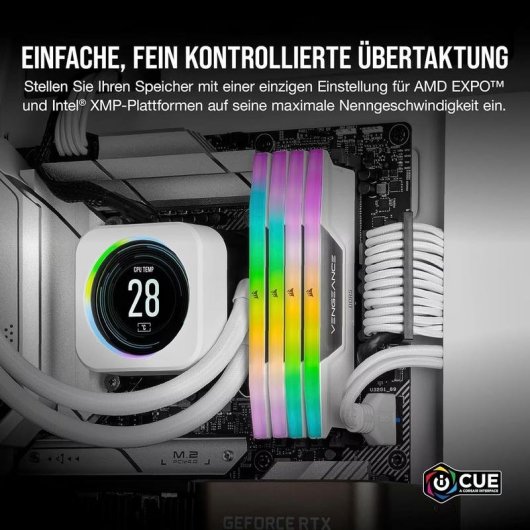 Memoria RAM Corsair Vengeance RGB 32GB 2x16GB DDR5 6400MHz CL32 AMD EXPO Bianco