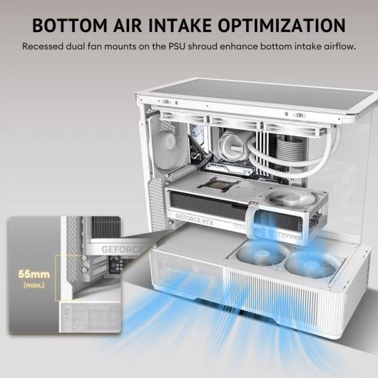 Boîtier PC Antec C6 Curve Air Tour ATX Vidre Trempé Blanc