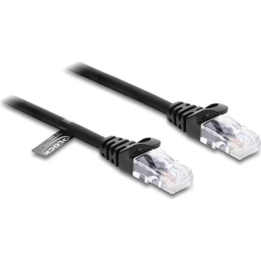 Cable de Red Delock RJ50 Espiral 1 m Negro Cat.5e