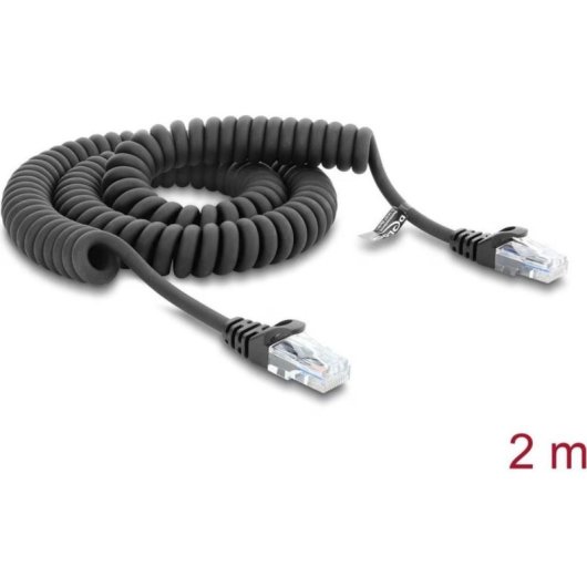Cable de Red Delock RJ50 Ultraflexible CAT5e 2m Negro