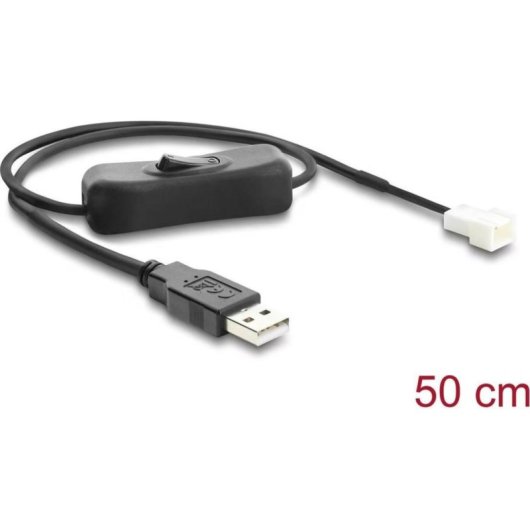 Cable Adaptador USB 2.0 a 3 Pin Delock 50 cm con Interruptor
