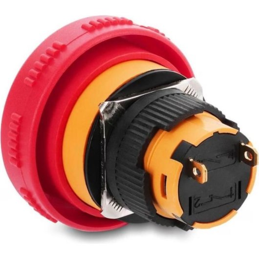 Pulsador rojo Delock 1NO 250 V 5 A montaje empotrado IP65