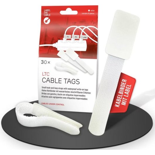 Cable binder de velcro Label-the-cable LTC 2620-30 30 unidades blanco