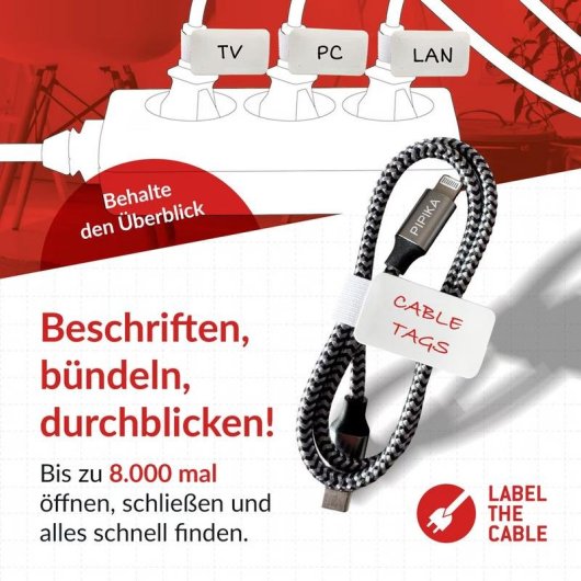 Cable binder de velcro Label-the-cable LTC 2620-10 blanco 10 unidades