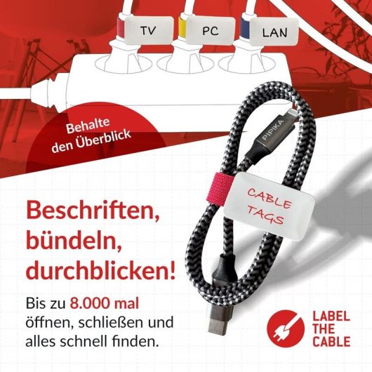 Cable binder de velcro Label-the-cable LTC 2630-10 multicolor