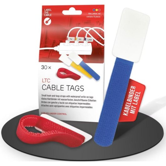 Cable binder Klettkabelbinder Label-the-cable LTC 2630-30 Multicolor Transparente 30 unidades