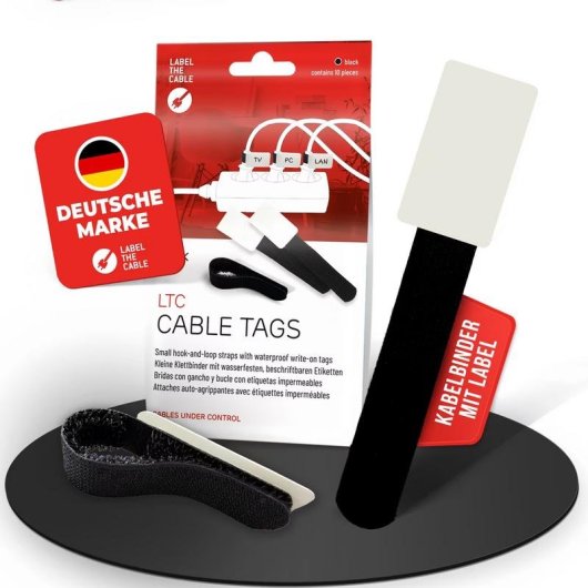 Cable Binder Klettkabelbinder Label-the-cable LTC 2610-30 Negro 30 Unidades