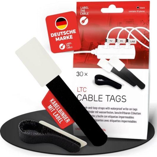 Cable Binder Klettkabelbinder Label-the-cable LTC 2610-30 Negro 30 Unidades