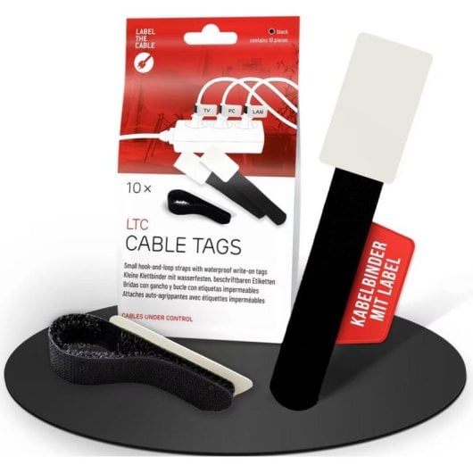 Kabeletiketten Klettkabelbinder Label-the-cable LTC 2610-10 10 Stück schwarz
