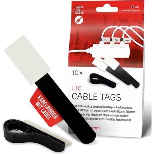 Kabeletiketten Klettkabelbinder Label-the-cable LTC 2610-10 10 Stück schwarz