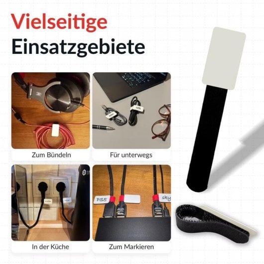 Kabeletiketten Klettkabelbinder Label-the-cable LTC 2610-10 10 Stück schwarz