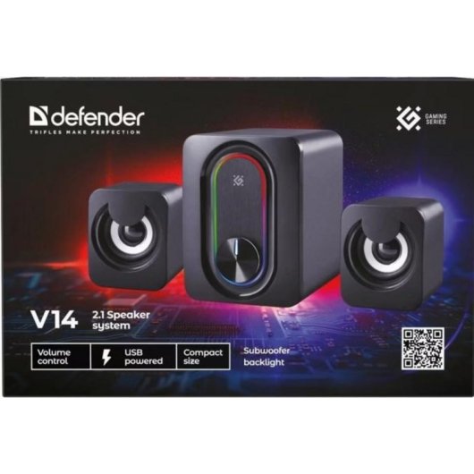 Colunas Defender PC 2.1 Bluetooth 11W com RGB e USB