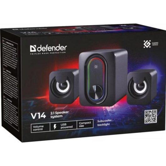 Colunas Defender PC 2.1 Bluetooth 11W com RGB e USB