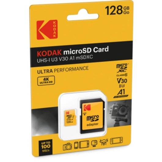 Scheda di memoria Kodak EKMSDM128GXC10HPRK 128 GB MicroSD Classe 10 UHS-I V30 A1