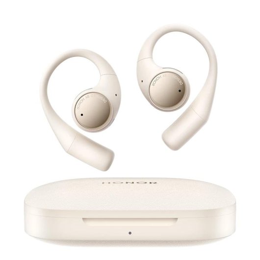 Auriculares Honor Earbuds Open inalámbricos Bluetooth con Cancelación Activa de Ruido, Micrófono y protección IP54, color oro