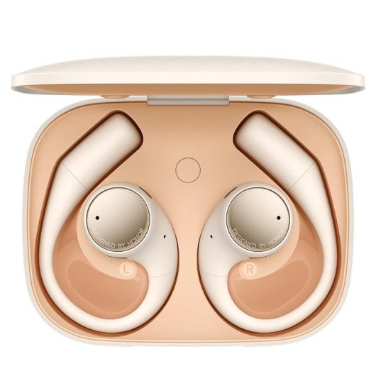 Auriculares Honor Earbuds Open inalámbricos Bluetooth con Cancelación Activa de Ruido, Micrófono y protección IP54, color oro