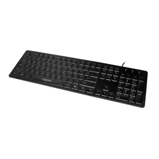 Clavier LogiLink ID0138 membrane complet rétroéclairé LED USB noir