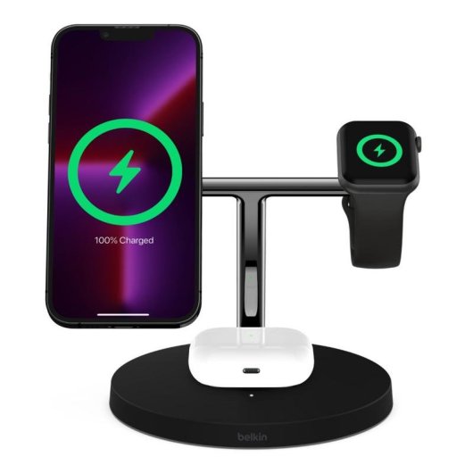 Carregador Sem Fios Belkin WIZ017vfBK 15W Preto para iPhone, Apple Watch e AirPods