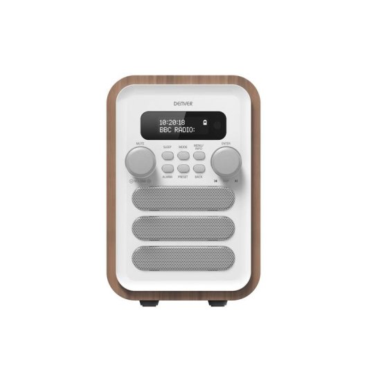 Radio Personale Denver DAB-48WHITE DAB+ FM Bluetooth Bianco Legno