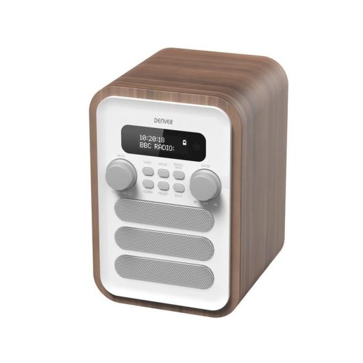 Radio Personale Denver DAB-48WHITE DAB+ FM Bluetooth Bianco Legno