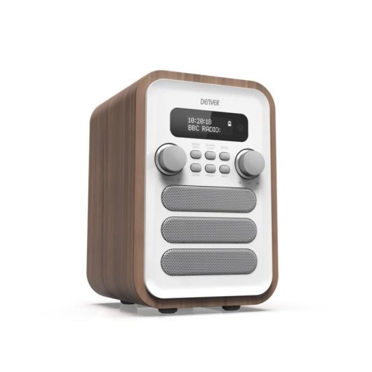 Radio Personale Denver DAB-48WHITE DAB+ FM Bluetooth Bianco Legno