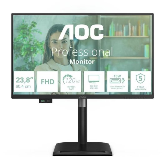Écran PC AOC 24P4U 24" Full HD 120Hz IPS Hub USB Hauteur Ajustable