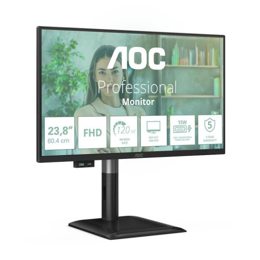 Écran PC AOC 24P4U 24" Full HD 120Hz IPS Hub USB Hauteur Ajustable