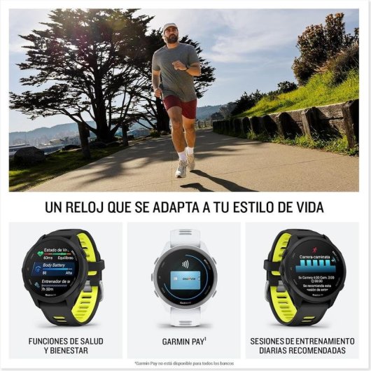 Garmin Forerunner 170 Bluetooth GPS 1,2" Blanco Correa Única Bicolor Pulsómetro GPS
