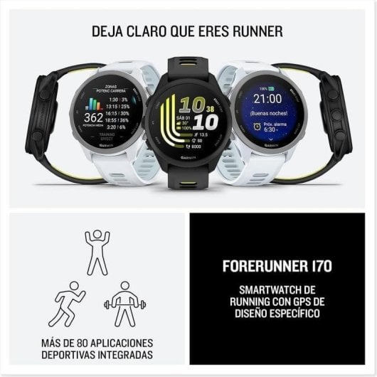 Garmin Forerunner 170 Bluetooth GPS 1,2" Blanco Correa Única Bicolor Pulsómetro GPS