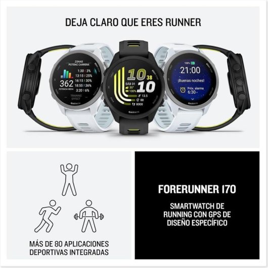 Garmin Forerunner 170 Bluetooth GPS 1,2" Blanco Correa Única Bicolor Pulsómetro GPS