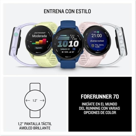 Garmin Forerunner 70 Bluetooth GPS 1,2" Amarillo Correa 20mm Pulsómetro Monitor Sueño