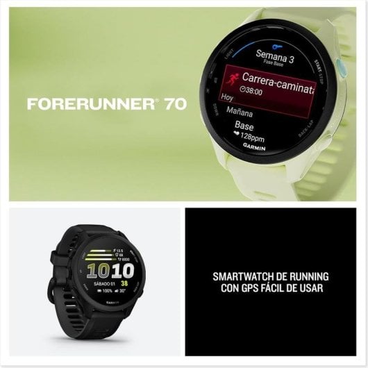 Garmin Forerunner 70 Bluetooth GPS 1,2" Lila Correa 20mm Pulsómetro Monitor Sueño