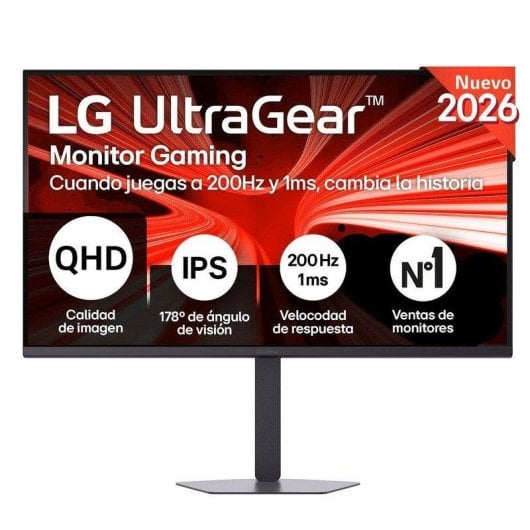 Monitor LG UltraGear 32G620B-B 32" QHD 200Hz IPS HDR10 FreeSync G-Sync regulable altura