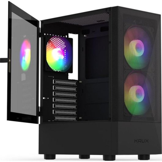Caja PC Krux Vako RGB ATX con Ventiladores RGB y Panel de Cristal Templado